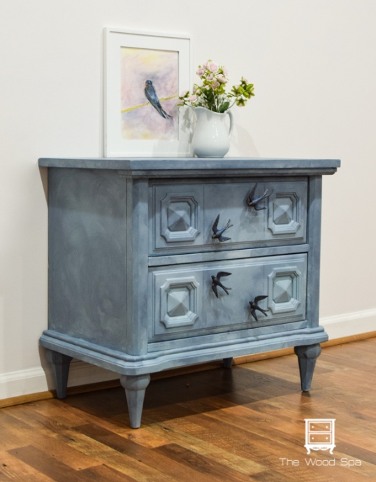 Sky and Birds nightstand - The Wood Spa-1-1